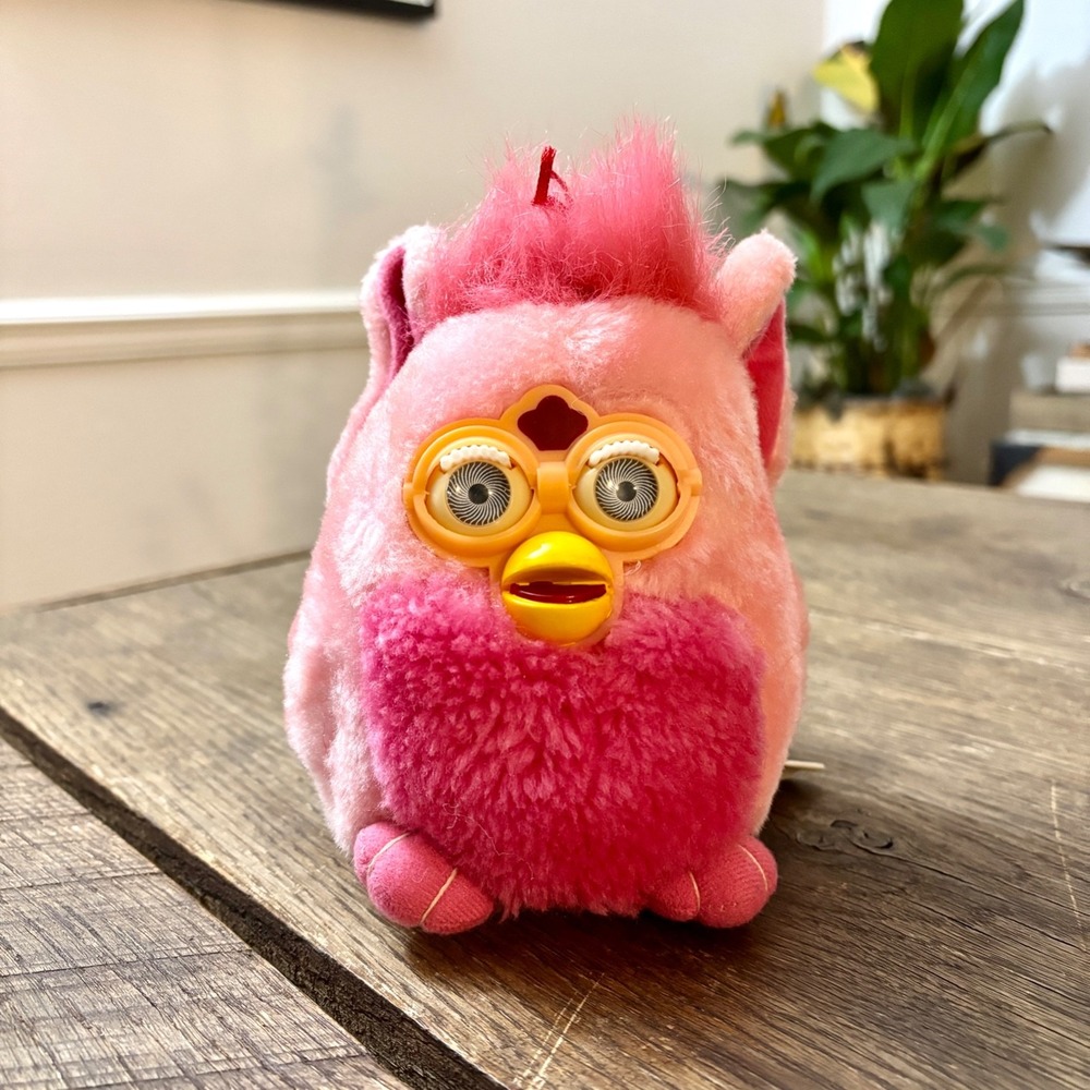Vintage Rare Furby Buddies‎ Pink Flamingo Bean Bag Plush 1999 Rare 6x5